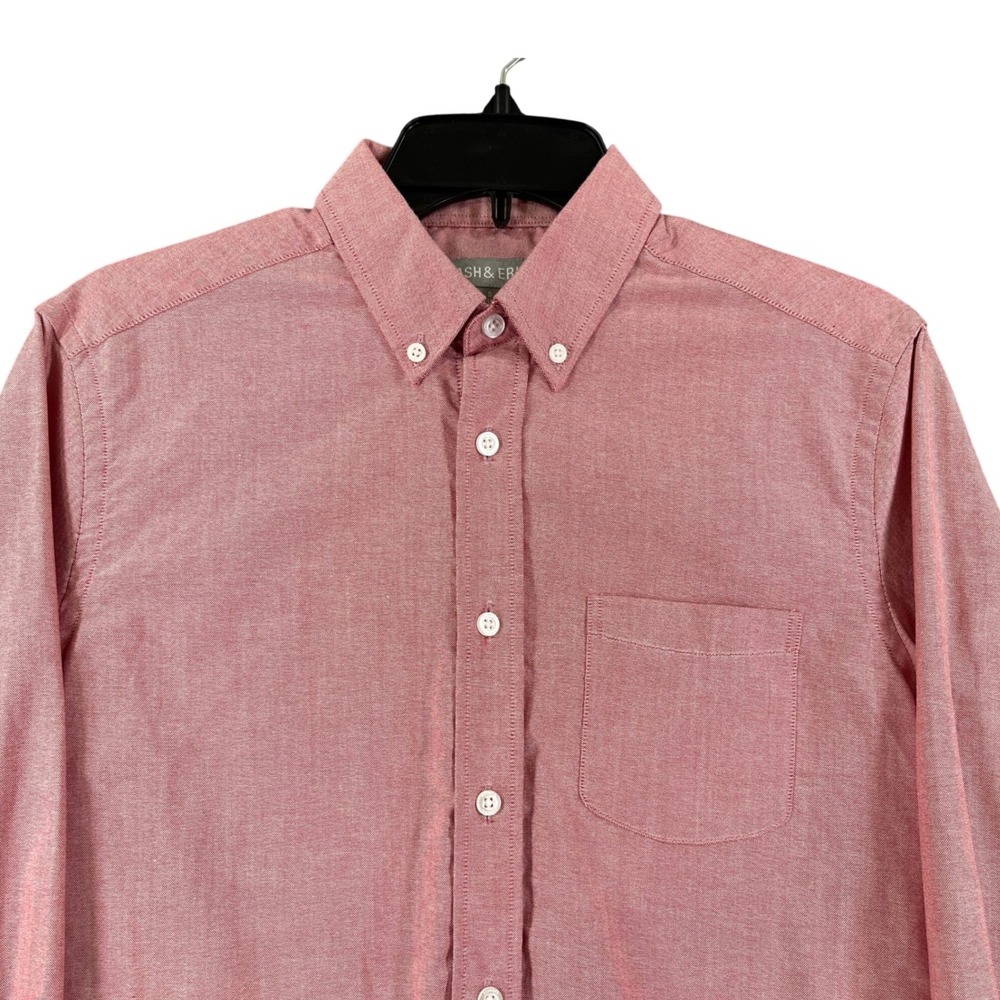 Ash & Erie Shirt Mens S Slim Fit Pink Oxford Button Down Long Sleeve